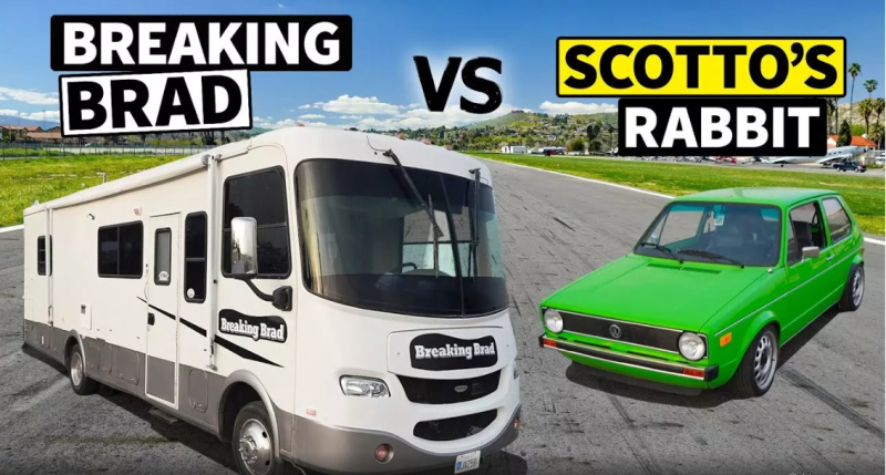 Блогеры устроили заезд классического Volkswagen Golf и дома на колесах от Ford: кто стал победителем